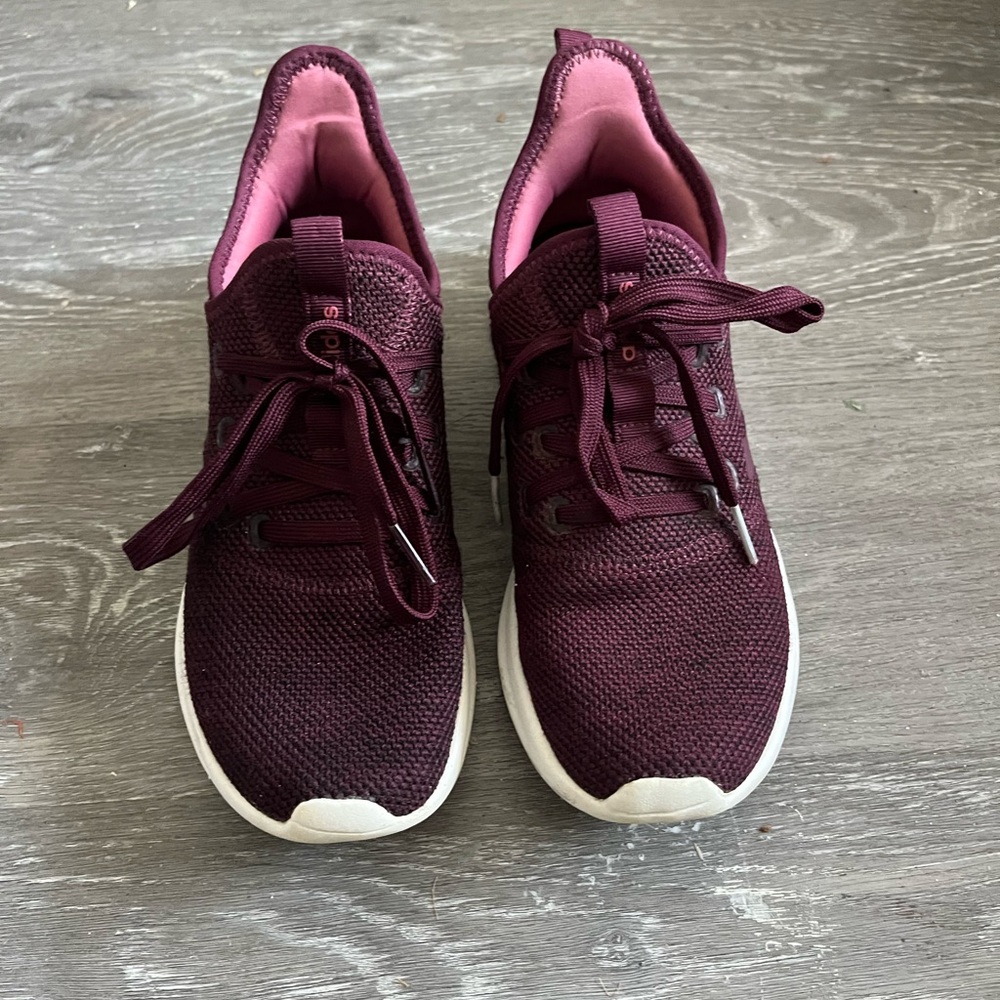 adidas Cloudfoam Pure SPW Women's Lifestyle Running Shoes- color burgundy red